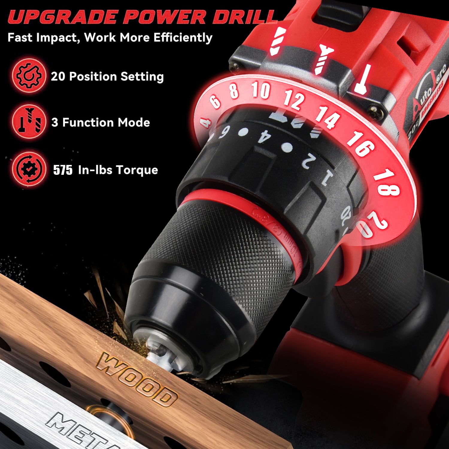 Cordless Brushless 3/8-inch Drill Driver for Milwaukee M18 18V Battery TOOL ONLY