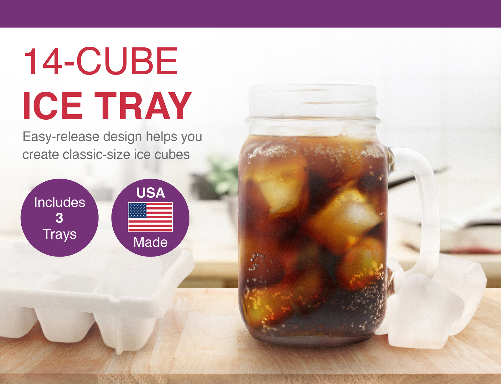 Arrow Ice Cube Trays, 3pk – Easy Release Large Ice Cube Trays for any Drink