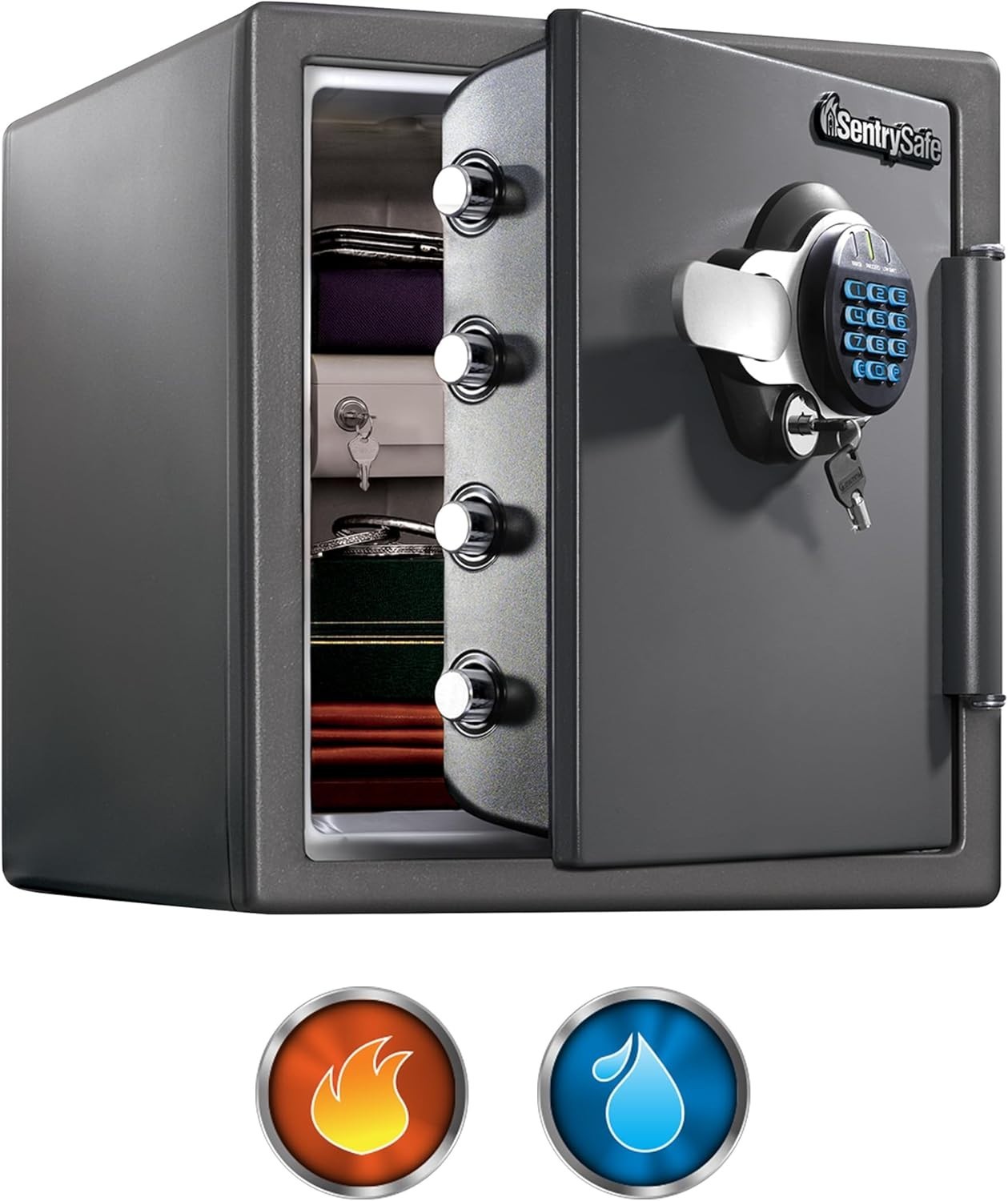 Waterproof and Fireproof Alloy Steel Digital Safe Box for Home with Code Button