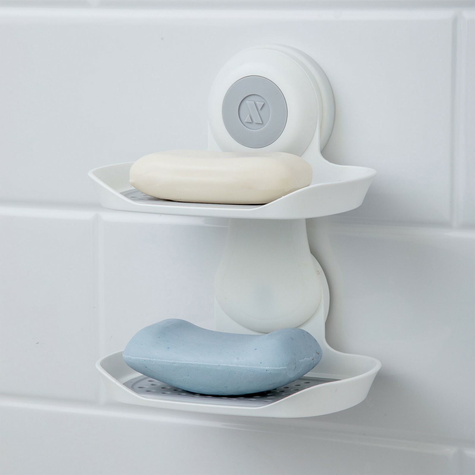 Suction Double Soap Saver, Holds 11 Lbs, Adjustable Power Lock Suction Cups