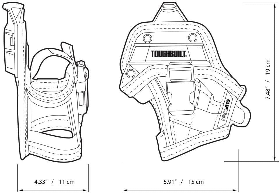 Compact Heavy-Duty Drill Holster with Adjustable Strap & Bit Pockets, Rugged 168