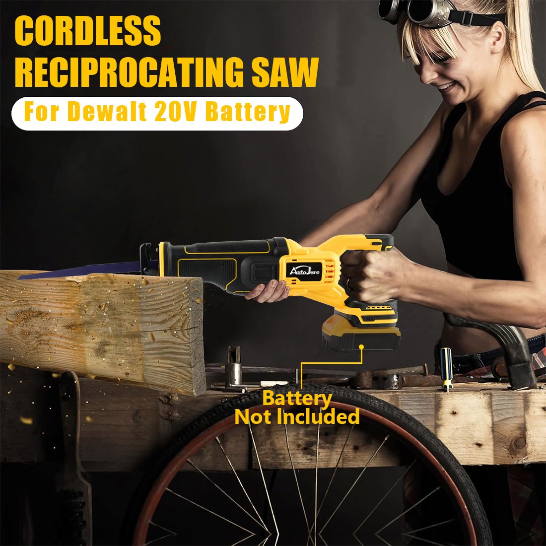 Cordless Reciprocating for Dewalt 20V Battery Brushless Power Recipro Saw Tool
