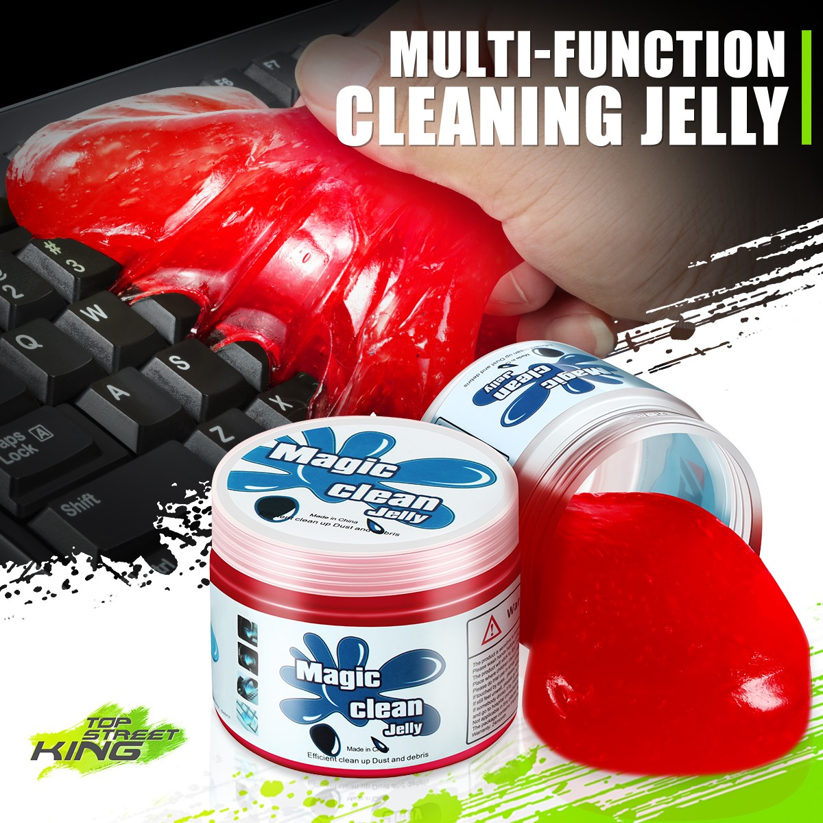 DNA Motoring Universal Car Keyboard Office Dust Sticky Cleaning Gel Jelly Red