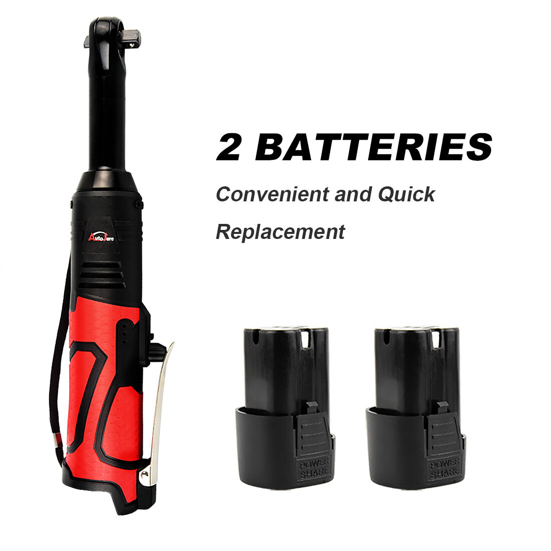 Extended Cordless Electric Ratchet Wrench, 3/8″ 60 Ft-lbs 450 RPM 18V Long Reach