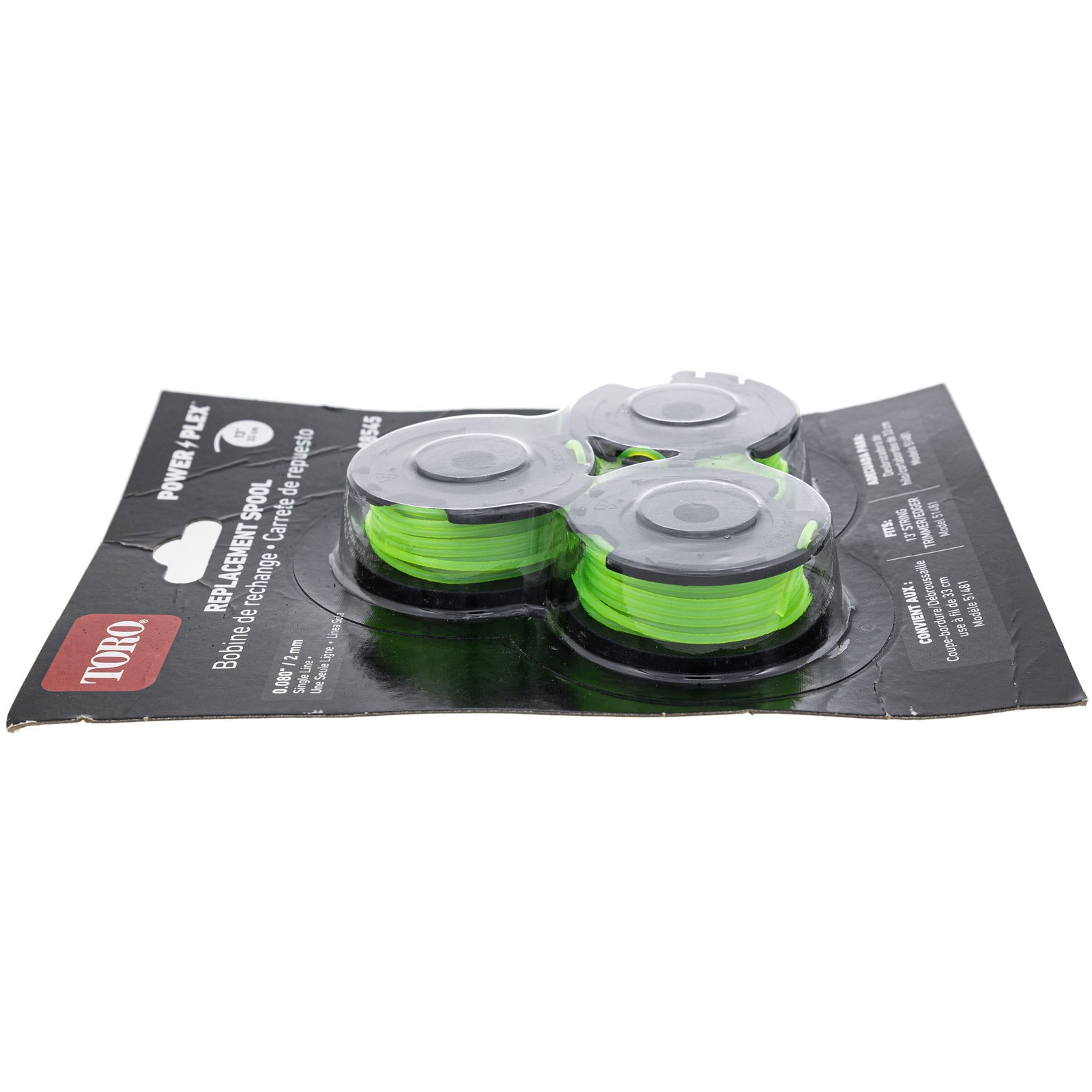 Toro 88545 PowerPlex 40V String Trimmer 0.08″ Single Line Spool 3 Pack