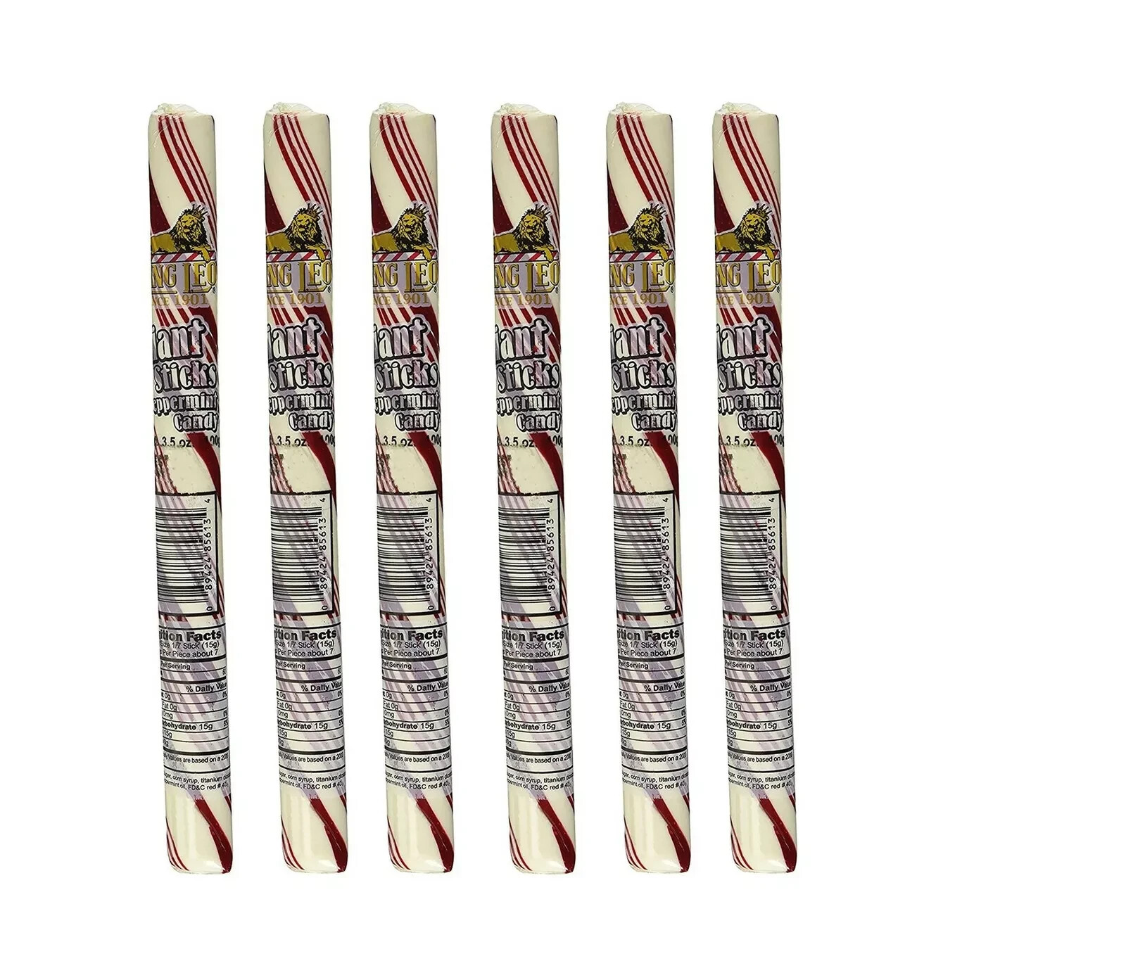 King Leo Giant Peppermint Sticks WHOLE CASE OF 48, 3.5 ounces ea SEE DESCRIPTION