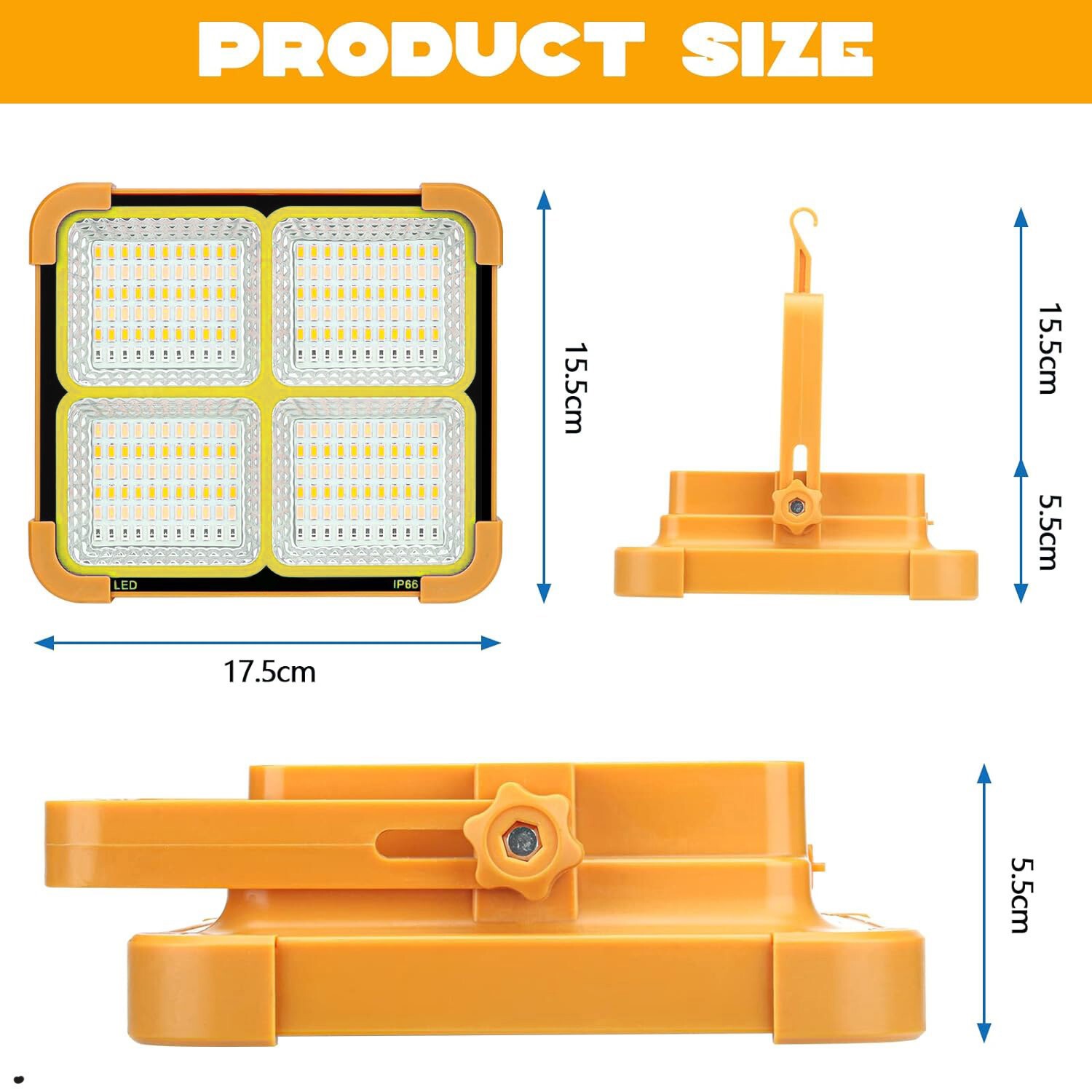 Portable Solar Rechargeable Work USB Light Outdoor Camping Security Lamp