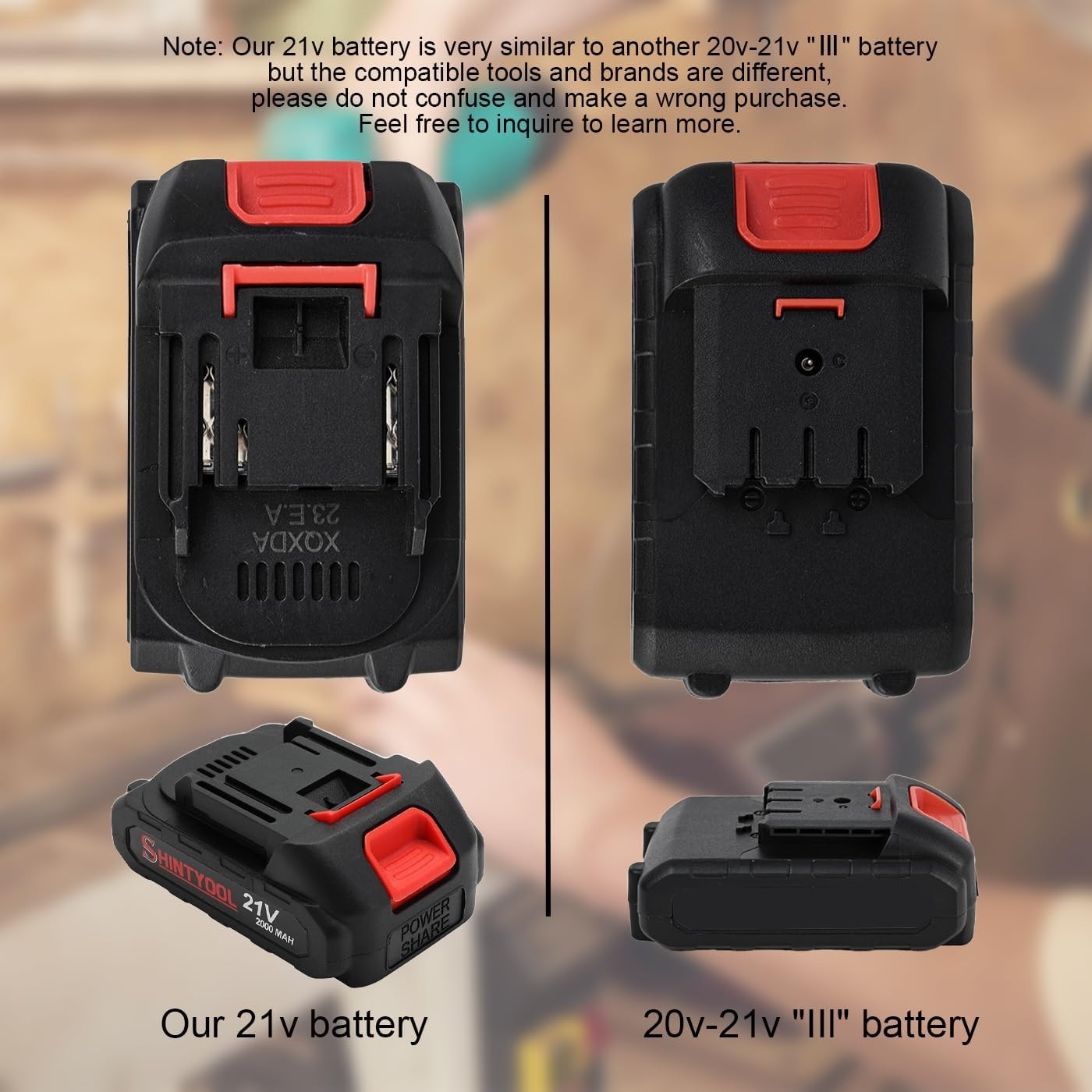 21V Lithium Battery – 2.0 Ah Battery with Charger Adapter Led Indicator Compatib
