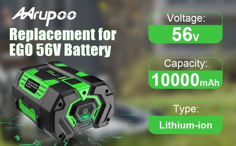 56V 10.0Ah Lithium-Ion Battery Replace for EGO BA2800 BA4200 BA1400