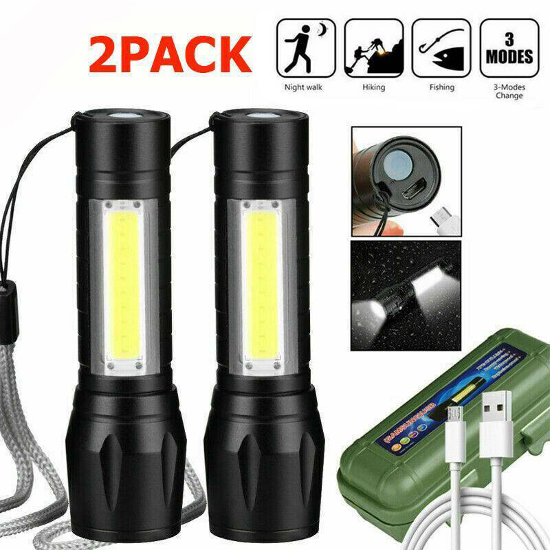 Rechargeable 990000LM LED Flashlight Tactical Police Super Bright Torch Zoomable