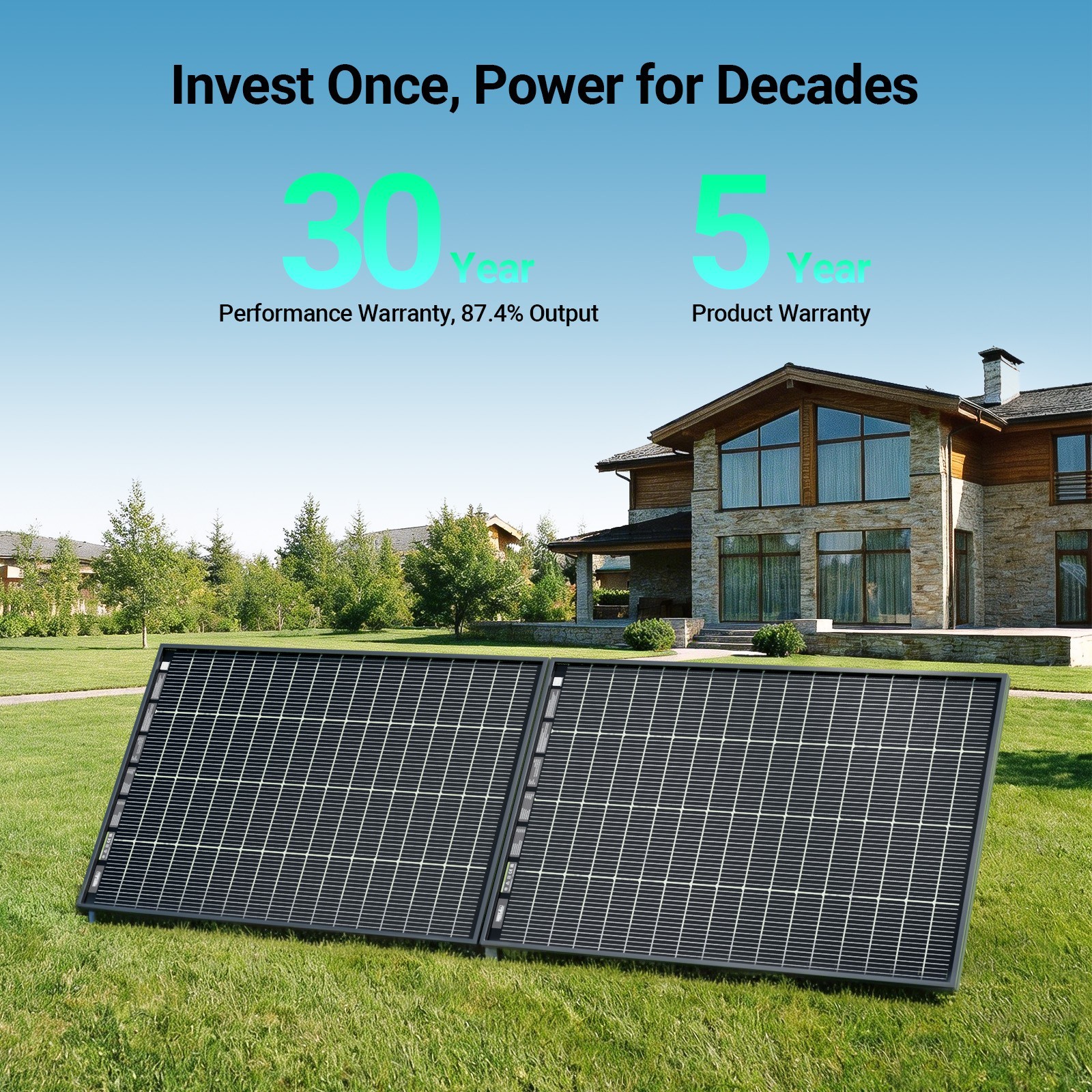 HQST 2×200W N-Type Compact Panels 400W Bifacial Solar Panel Kit