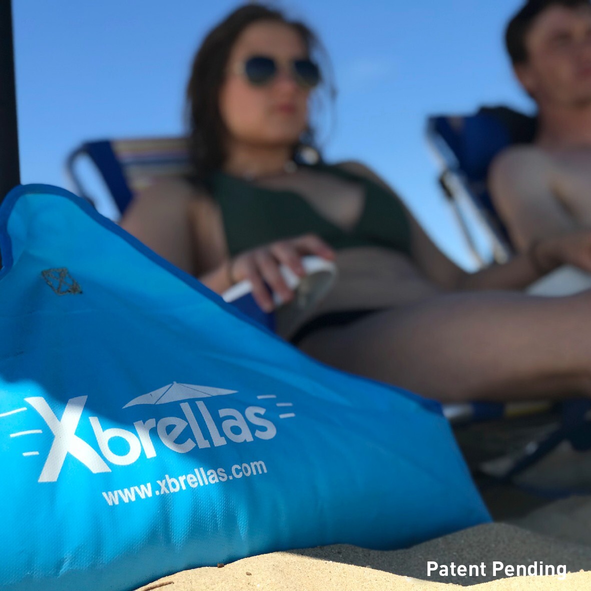 Xbrella – Wind Resistant Beach Umbrella – Sand Base – 7.5’ Round, Patent Pending