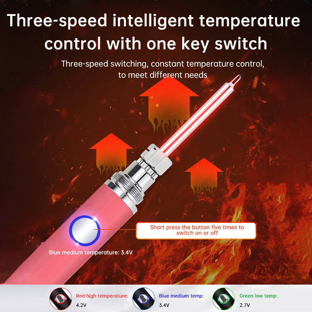 1100mah Wireless Soldering Iron Pen Kit Adjustable Voltage USB Rechargeable