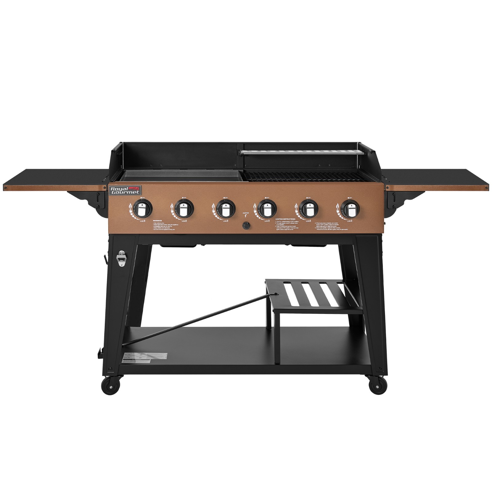 Royal Gourmet 6-Burner Gas Grill and Griddle Combo, 78,000 BTU Output, Yellow