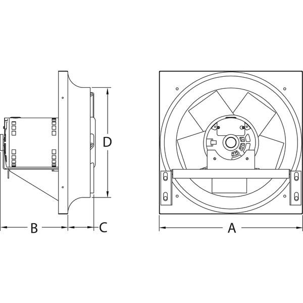 Dayton 10D955 Exhaust Fan, 14In Bl, Alum, 115V