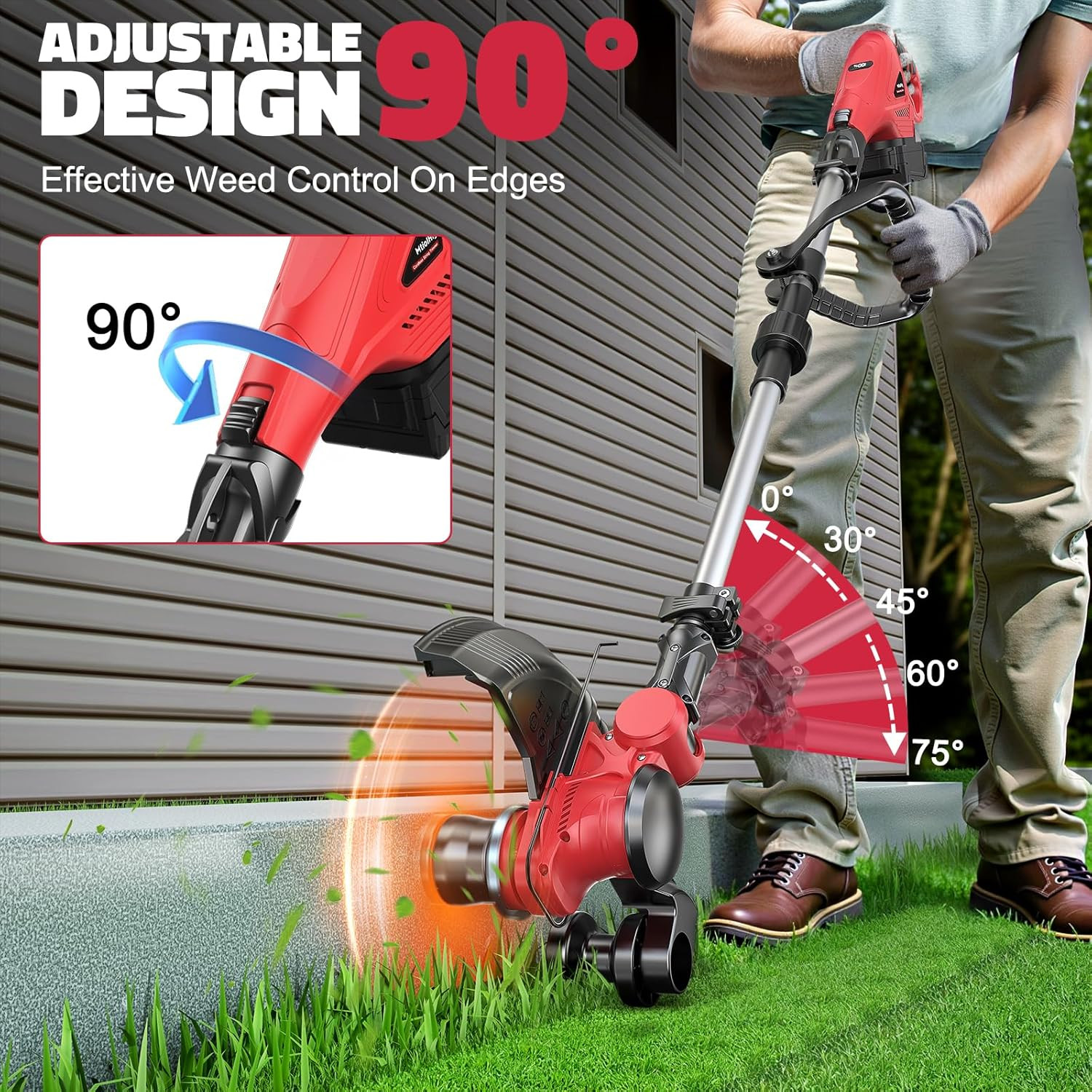 Cordless String Trimmer for Milwaukee 18V Battery Folding 3 in1 Weed (Tool Only)