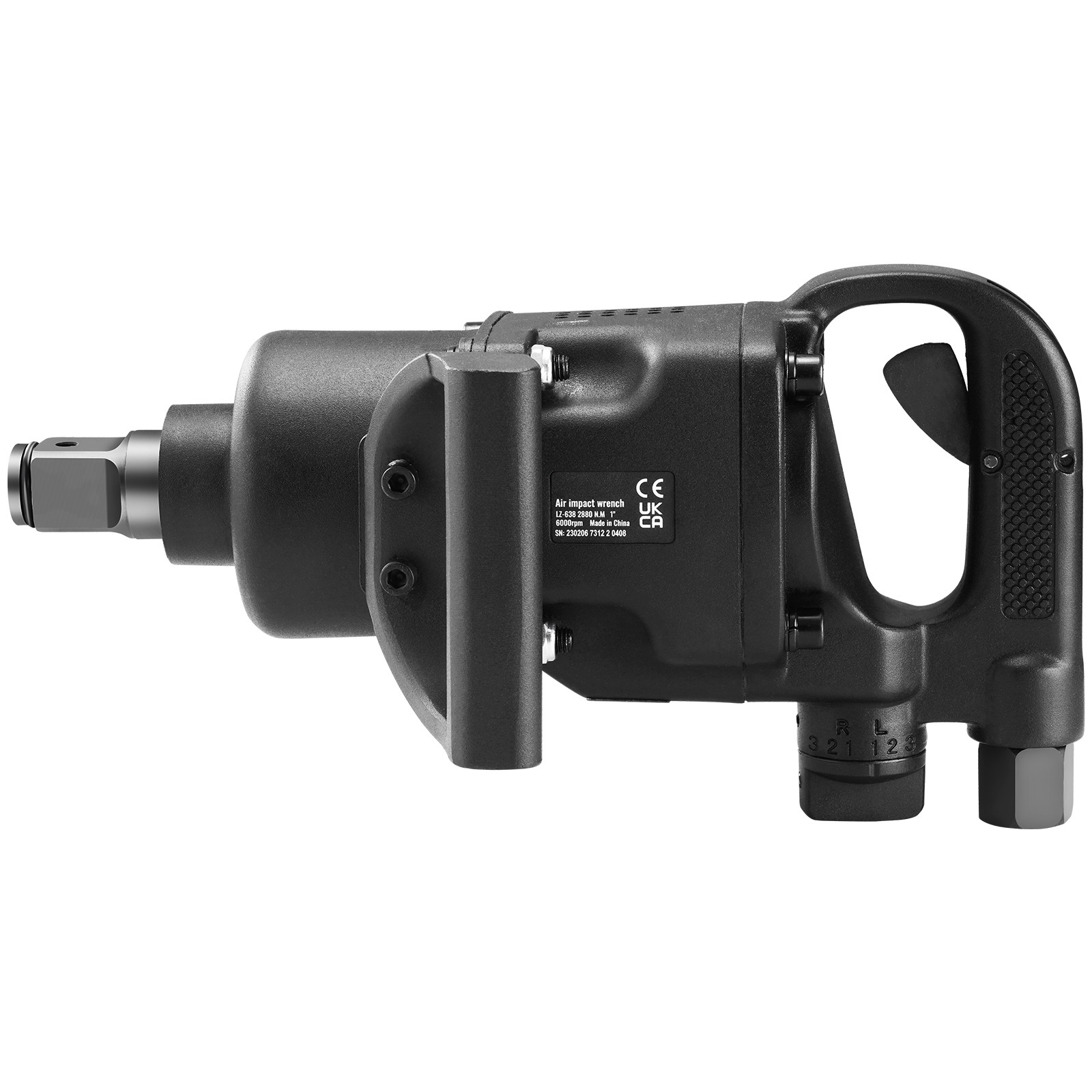 1″ Drive Impact Wrench 2730 ft-lbs Breakaway Torque 6000 RPM & Twin Hammer