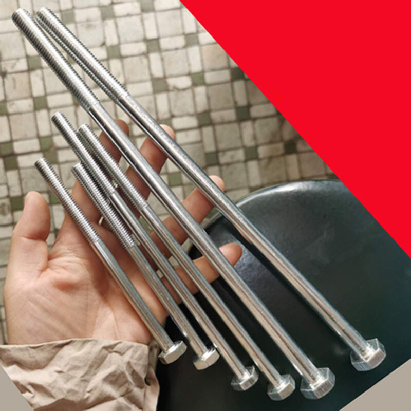 M8 External Hex Screw Galvanized Lengthen Bolts hexagon Screws 70-300mm