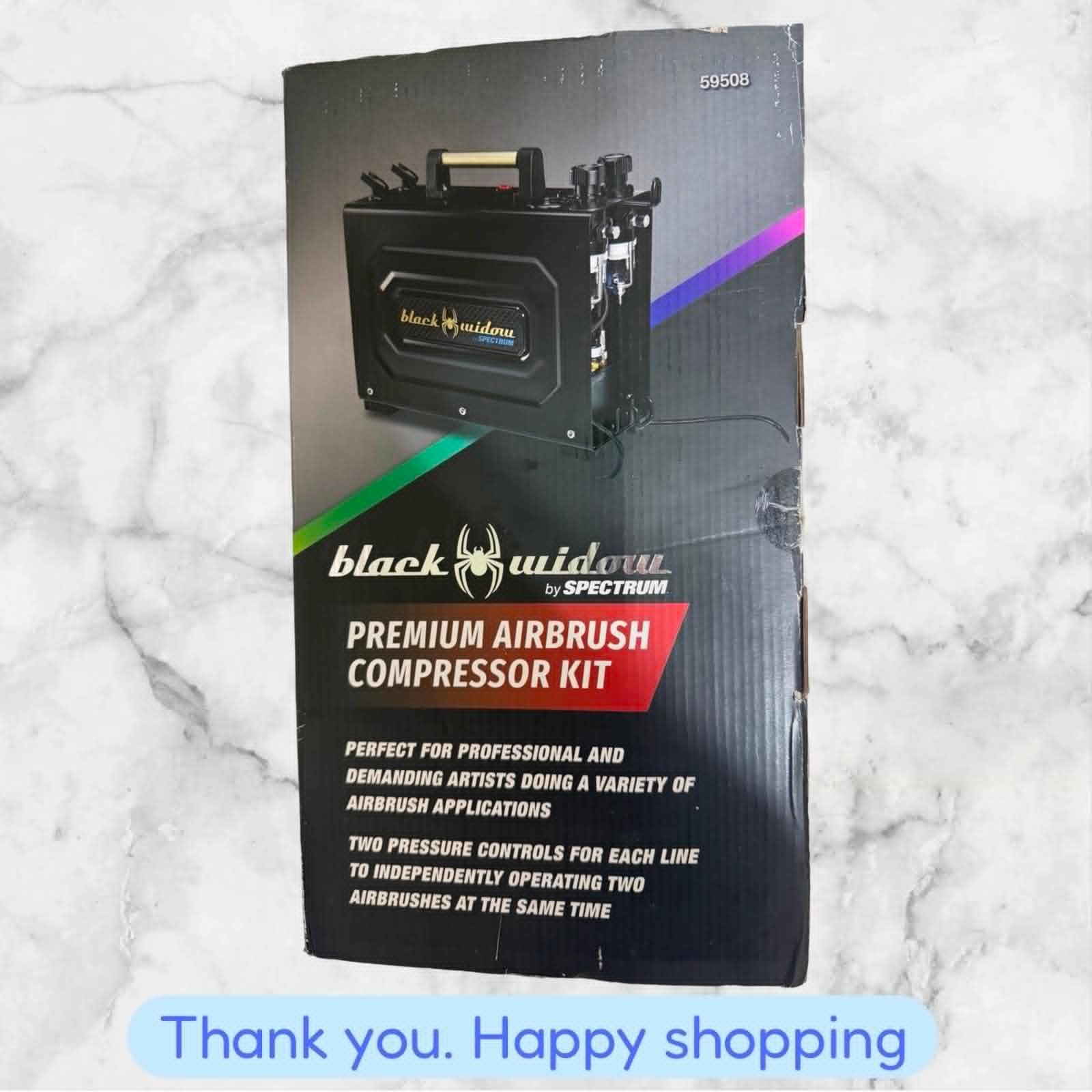 Black Widow Spectrum Professional Premium Airbrush Compressor Kit 59508 NEW SHIP