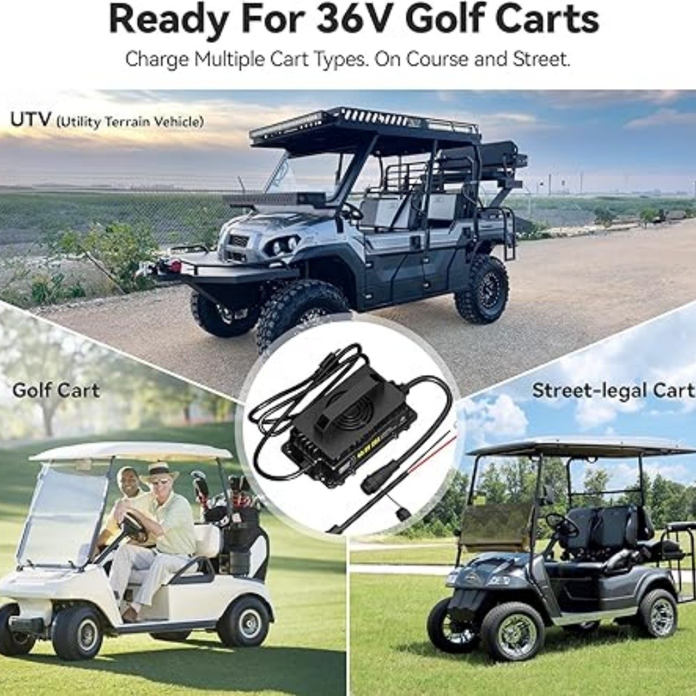 Power Queen 36V 25A LiFePO4 lithium golf cart battery Charger IP65 waterproof