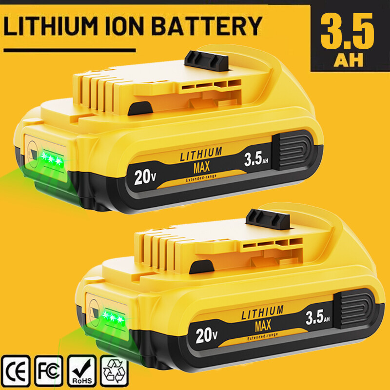 2~1Pack 20V DCB201 For Dewalt 20 Volt Max Lithium Battery DCB203 DCB206 DCB205-2