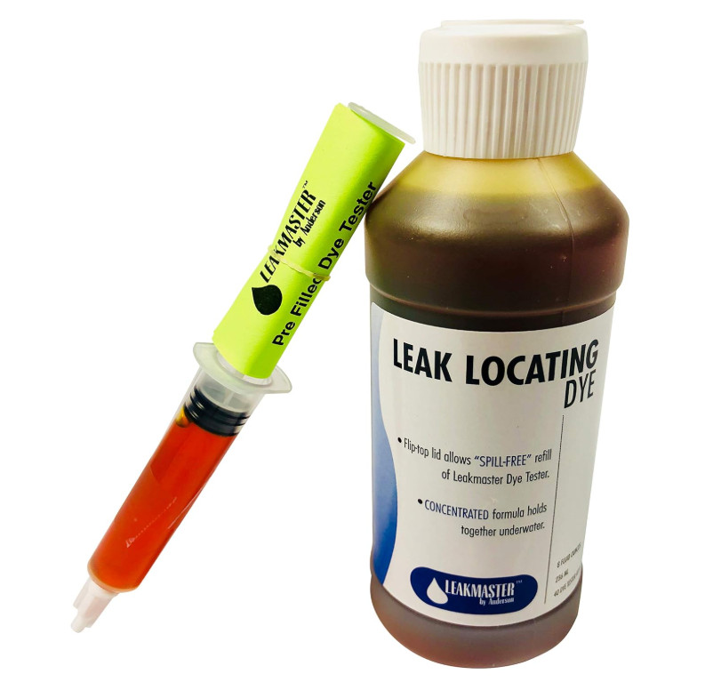 Leakmaster Pool Leak Detection Kit – 8 Oz Yellow Dye with Reusable Syringe –
