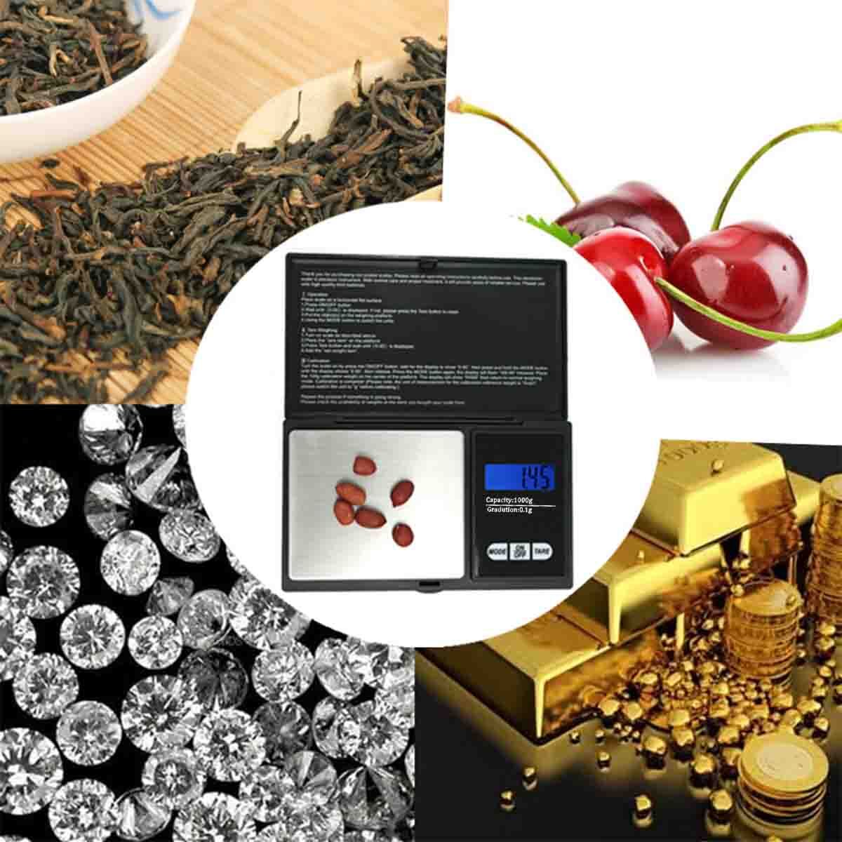 Pocket Small Digital Scale 1000g x 0.1g Jewelry Pocket Gram Gold Silver Coin