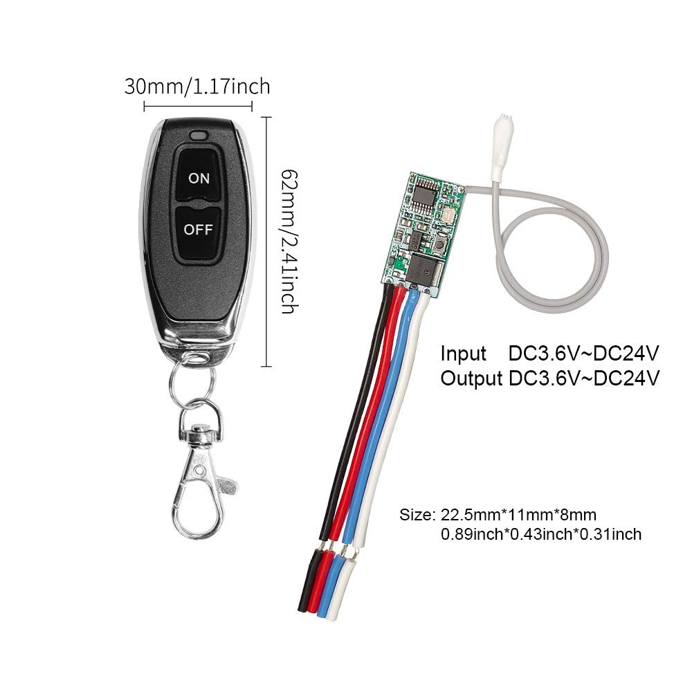 QIACHIP 433MHz Universal Wireless RF Remote Control Switch DC 6V 12V 1-SET