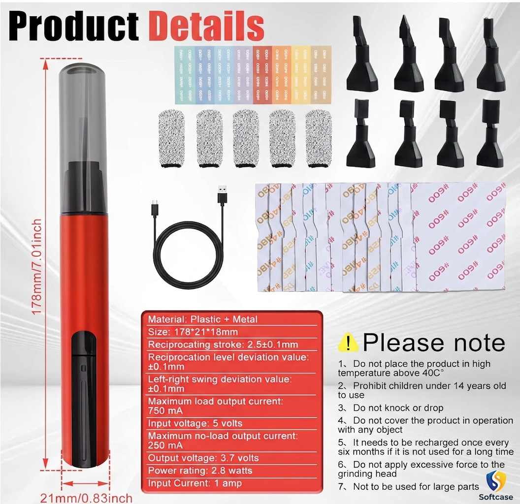 Electric Reciprocating Sander Mini Pen Detail Sander Tool USB Quick Charging
