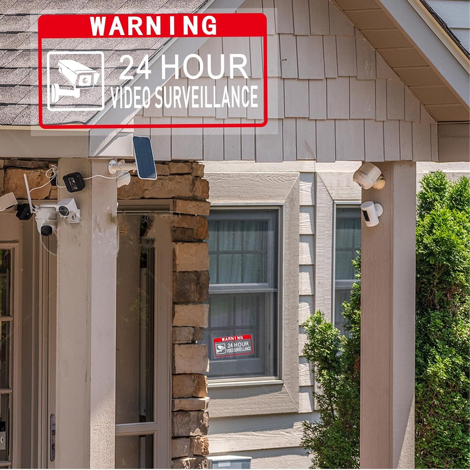 Video Surveillance Sign 2″ x 4″Security Sign 24 Hour Camera Warning Security