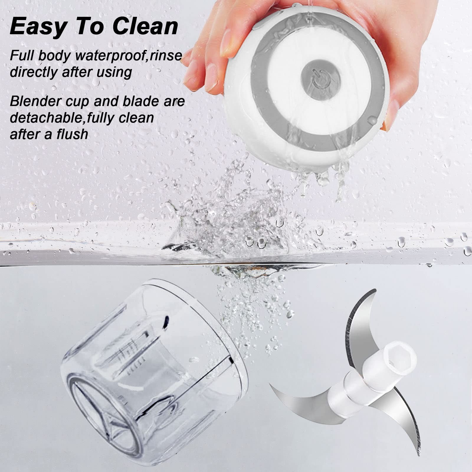 300ML Electric Garlic Chopper, 6 Blades Garlic Grinder Mini Vegetable Chopper,US