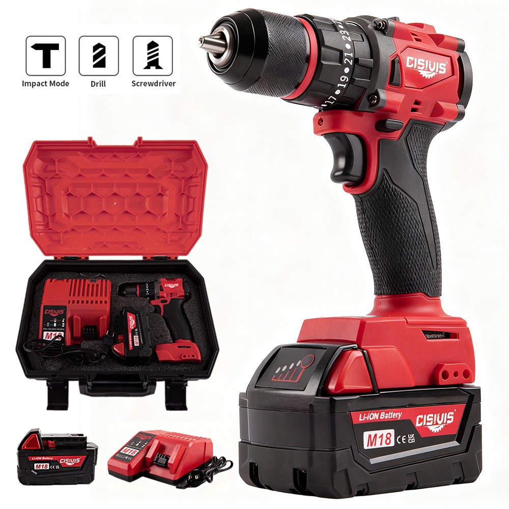 For Milwaukee M18 Battery Cordless Drill Driver Kit With Battery & Charger