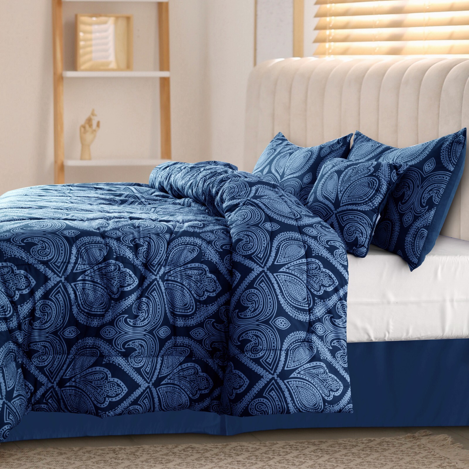 5 Piece Comforter Set Bed in a Bag All Season Reversible Bedding Comforter Set