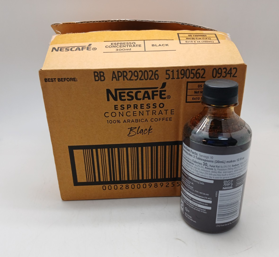 Nescafe Espresso Concentrate 10 oz 6 Pack – 100% Arabica Black Coffee