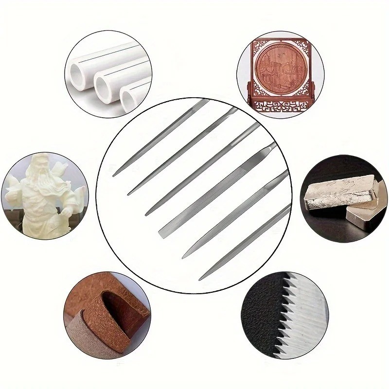 5Pcs Metal Needle File Set Small Hardened Carbon Steel File Mini Hand Metal Tool