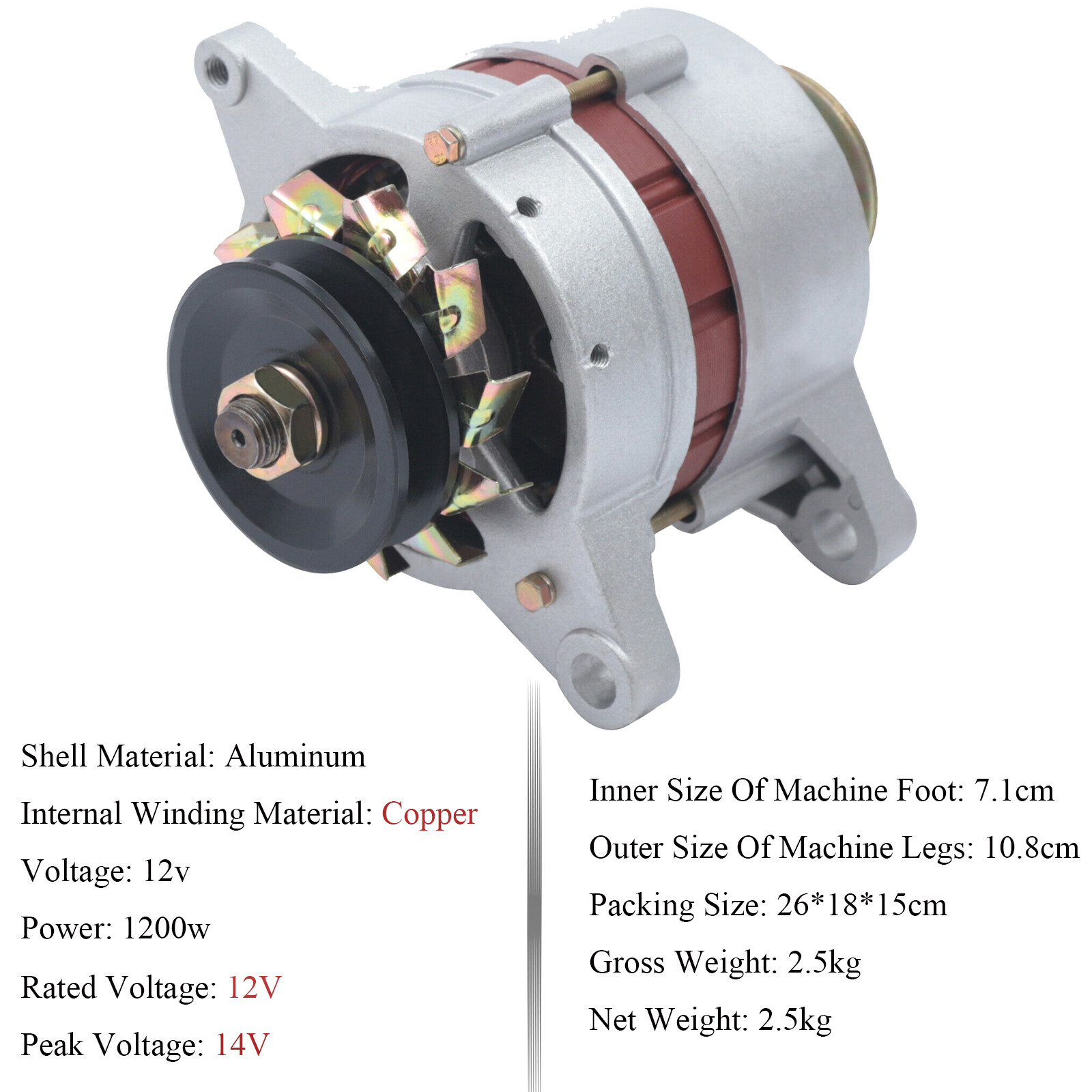 1500W Permanent Magnet Synchronous Generator Constant Voltage Alternator AC