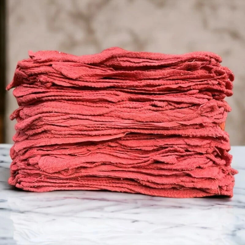 100% Cotton X-Large 15×15 Red Shop Towels Multiple Pack, Quality Cleaning Rags