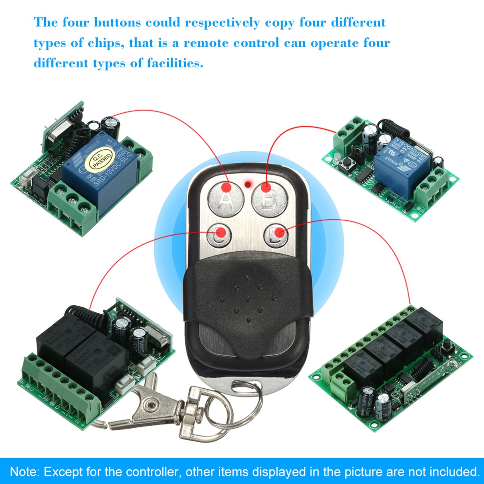 Electric Gate Garage Door Opener Key 433mhz Universal Cloning Remote Control Fob