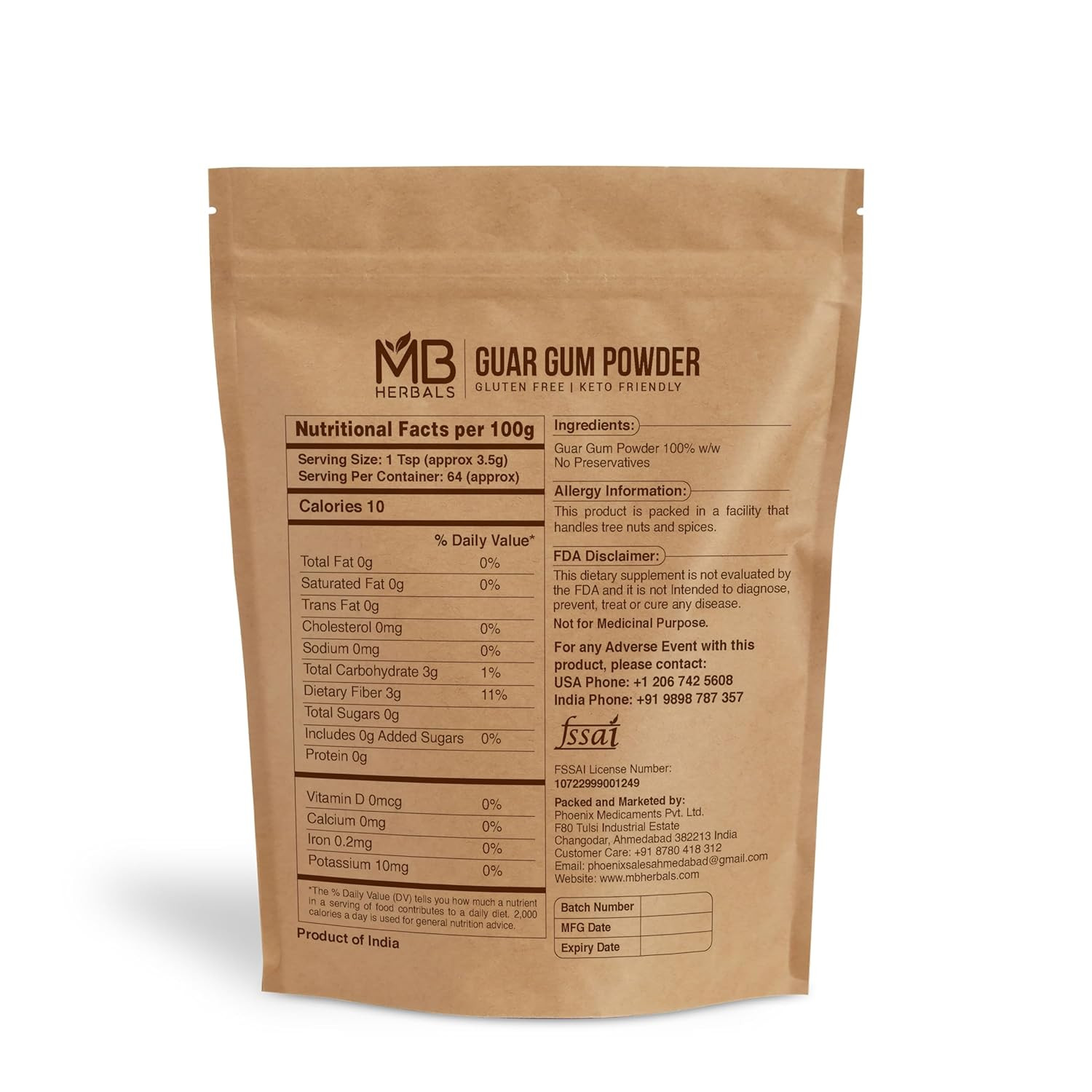 Guar Gum Powder 8 oz (0.5 LB / 227 Gram) | Gluten Free Thickening Agent for Soup