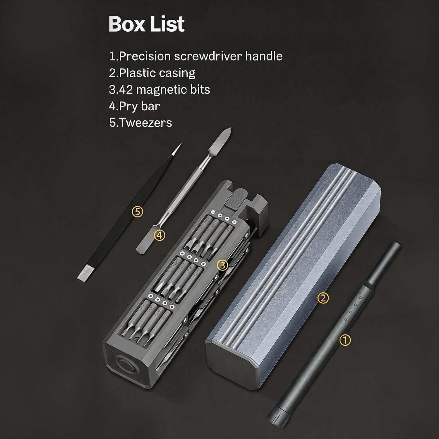Electric Screwdriver, Mini Precision Screwdriver Set, 44-in-1 Magnetic Bits