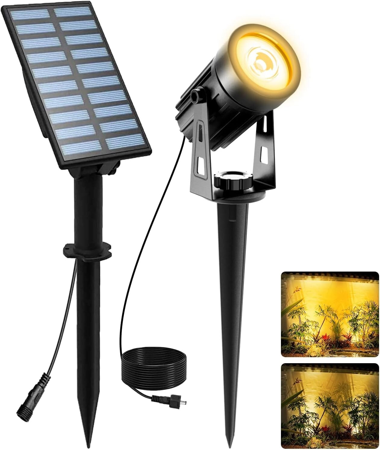 T-SUN Solar LED Landscape Spotlight Garden Outdoor Yard Wall Lamp Pathway Lights