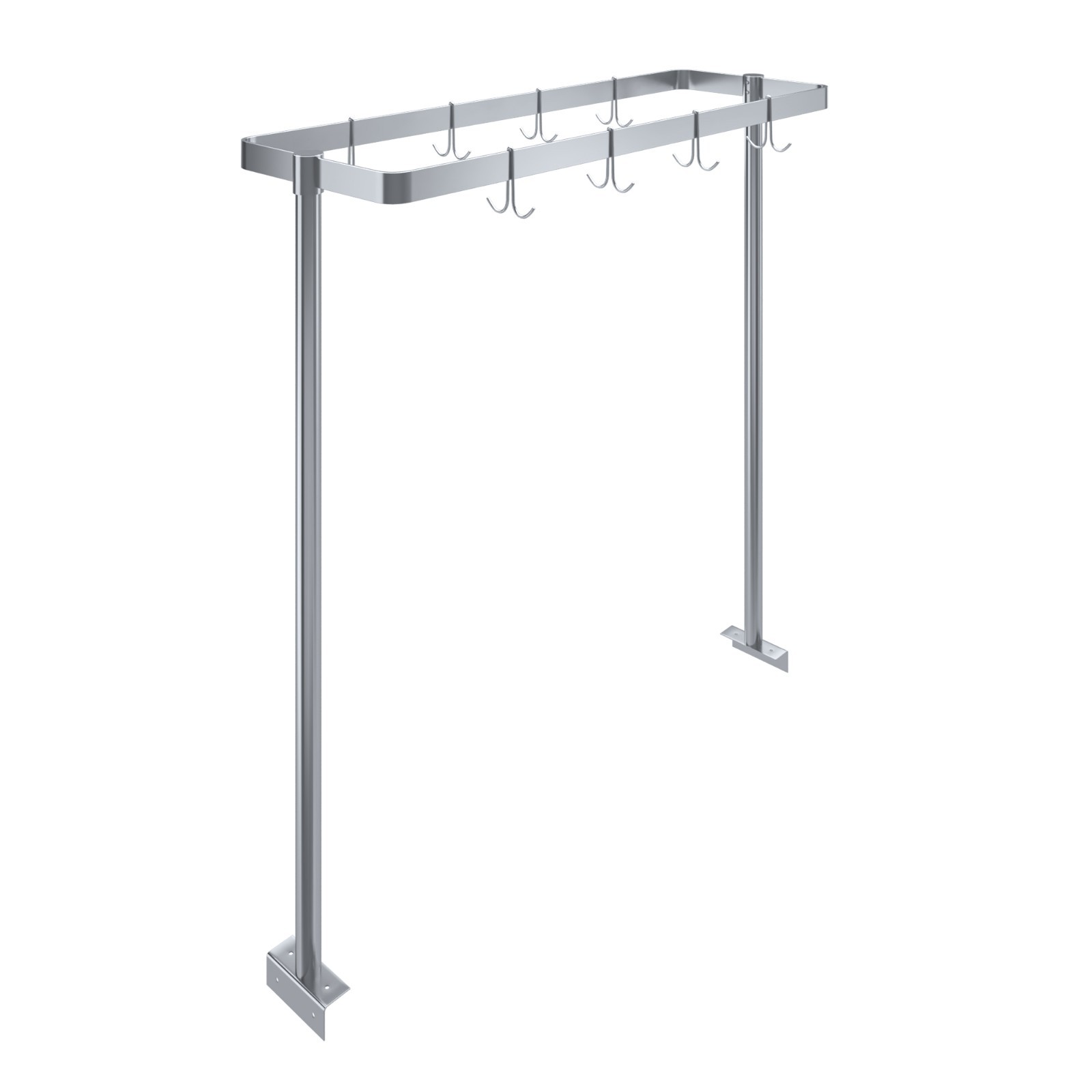 AmGood 48 in. Stainless Steel Table-Mounted Pot Rack