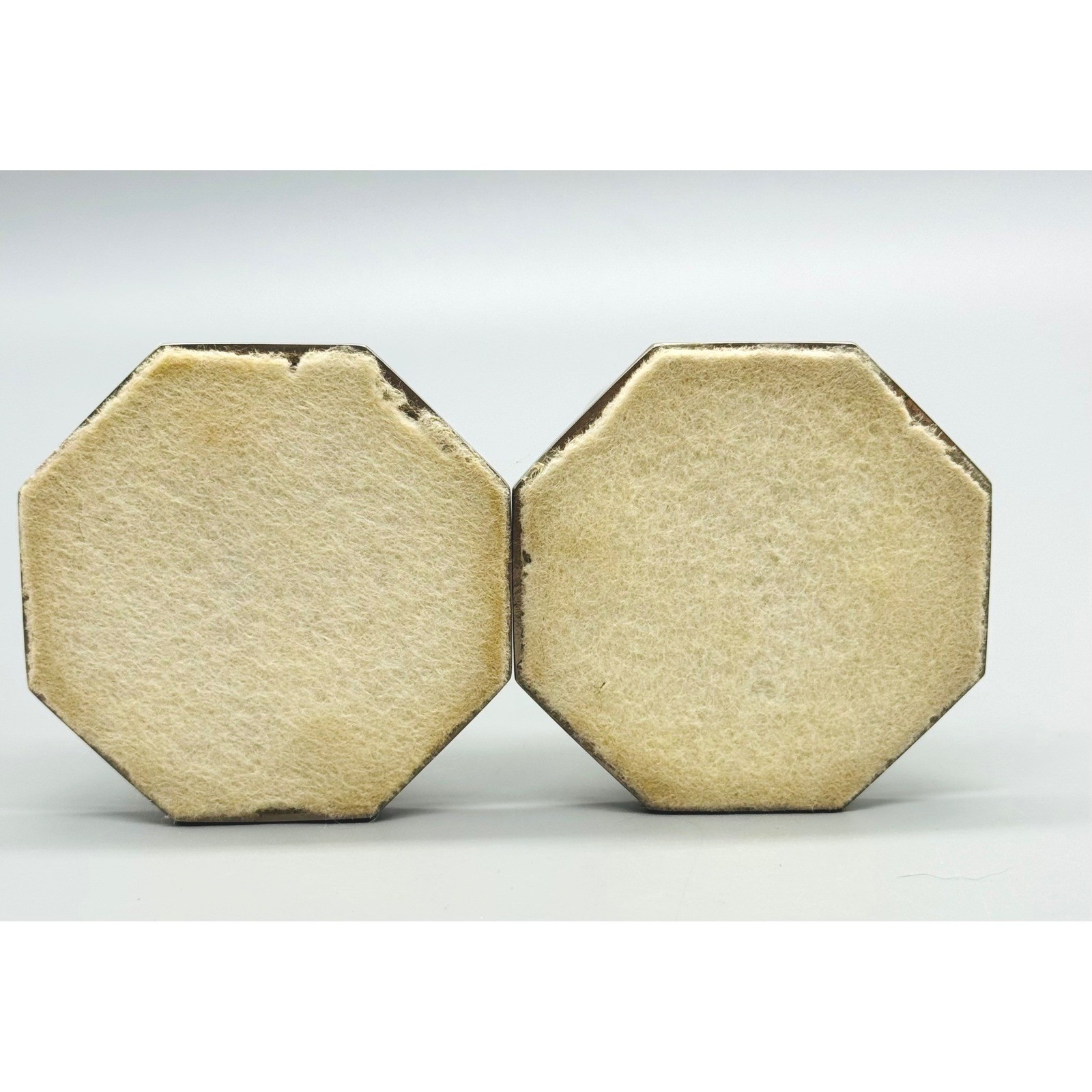 Pewter Candlestick Holders Silver Octagon Base 7 inch Set of 2