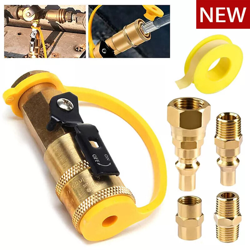 RV Quick Connect Fittings BBQ Grill Adapter 1/4″ NPT Propane Hose Adapter 5pcs
