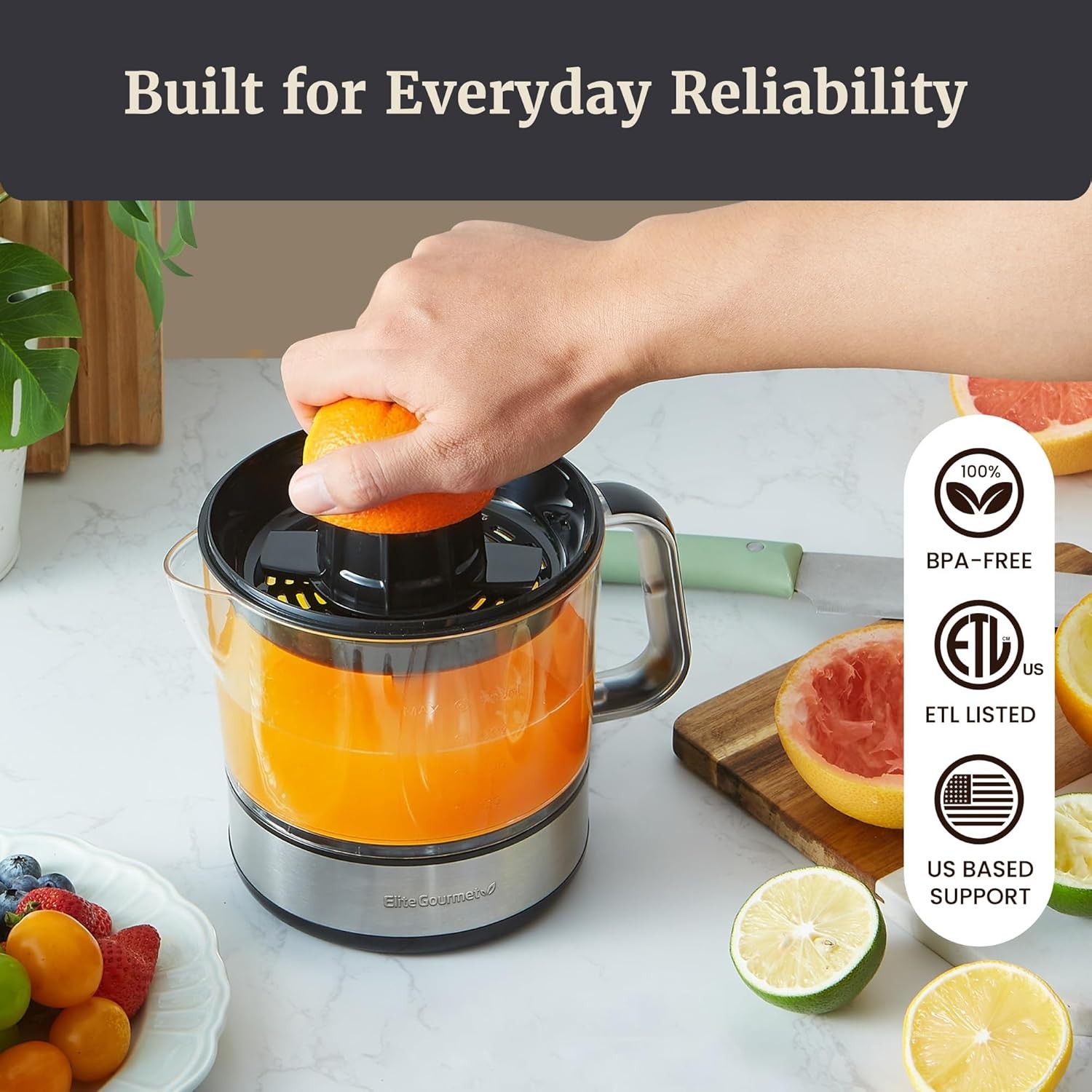 ELECTRIC COMPACT CITRUS JUICER MACHINE Fresh Fruit Extractor Squeezer Appliance