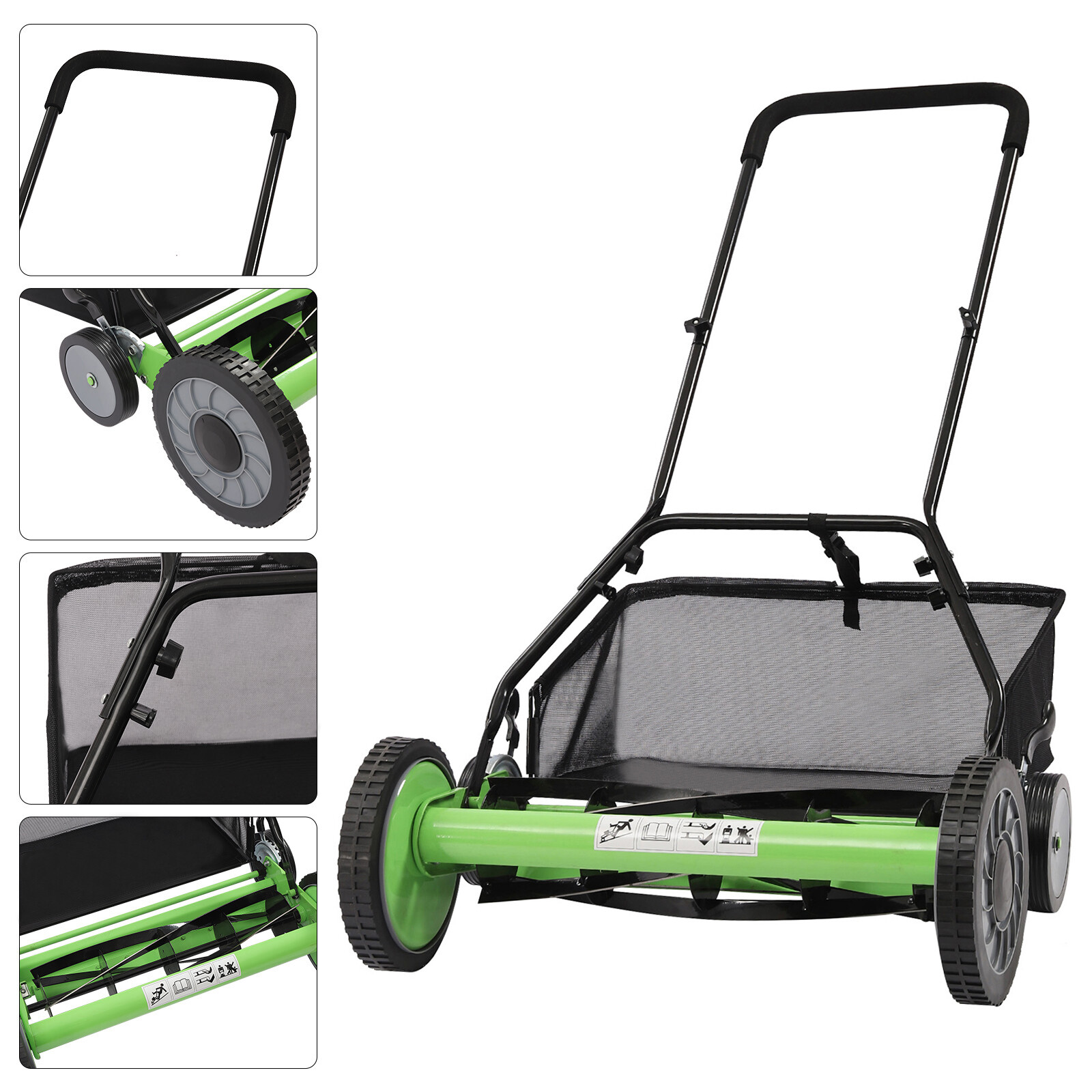 20″ Lawn Mower Grass Cutter Machine with Collection BoxPush Reel Mower 5-Blade