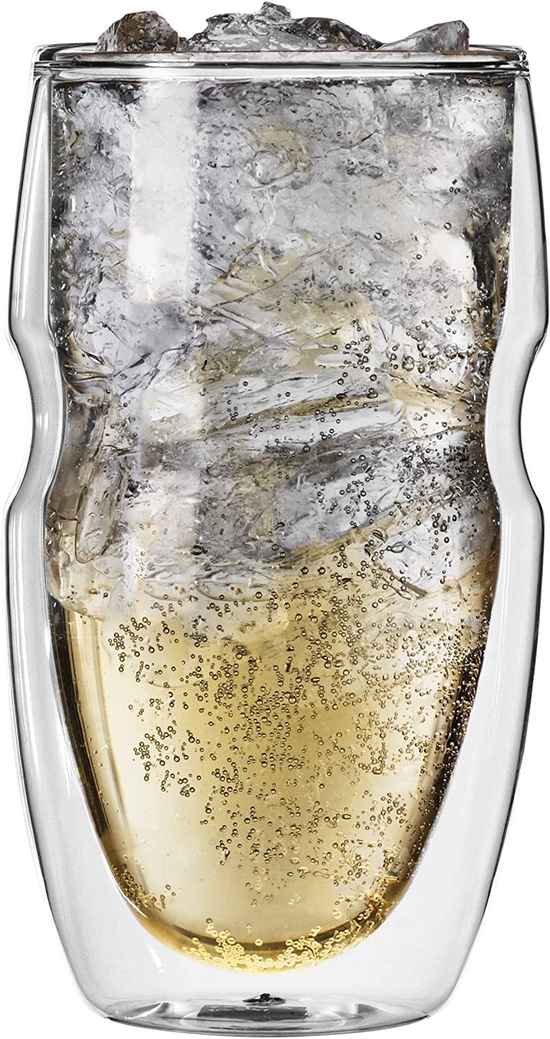 Ozeri Serfino Double Wall Thermal Insulated 16oz Glasses (Sets of 2, 4, or 6)