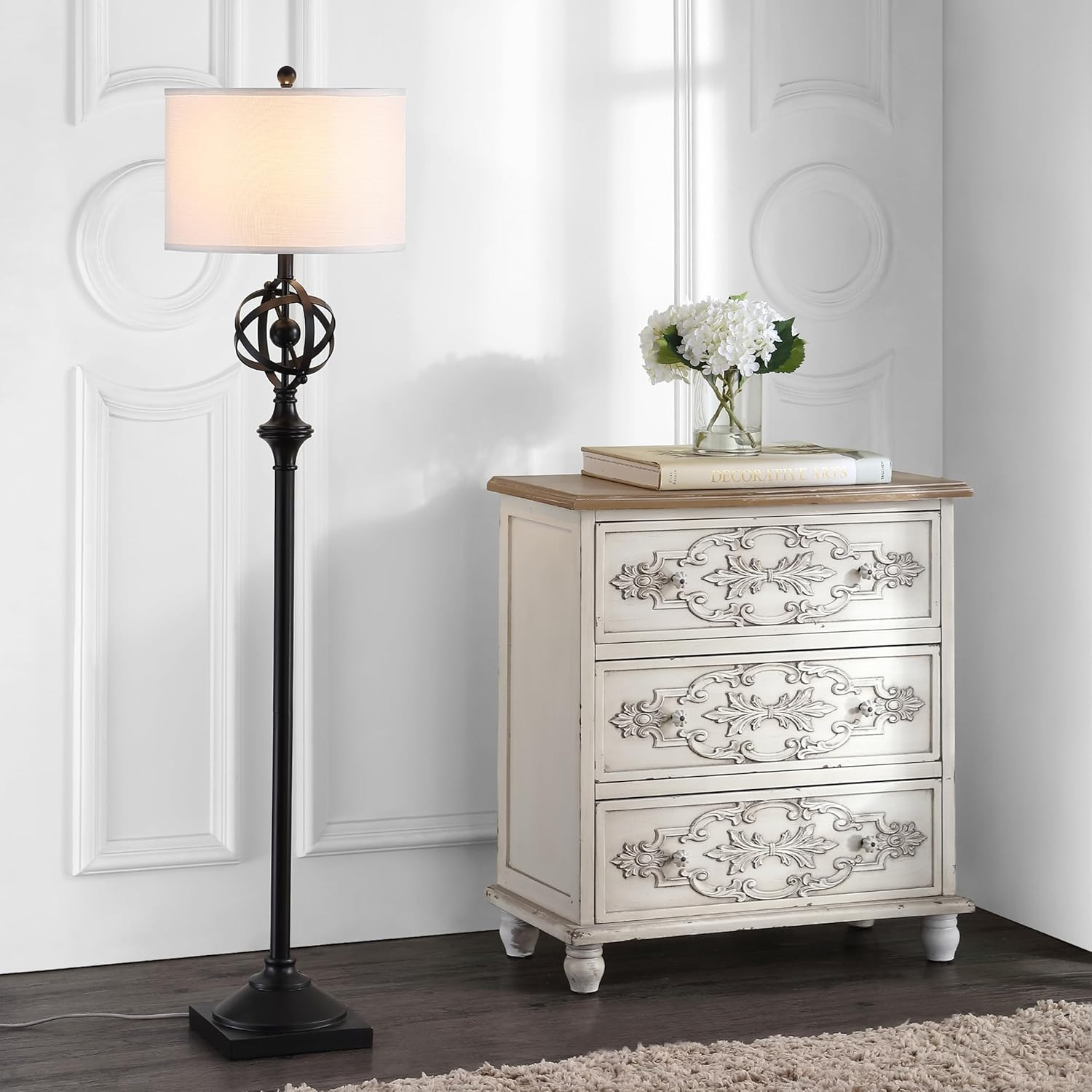 Franklin Rustic Farmhouse 60-Inch Floor Lamp with LED Bulb – Oil-Rubbed Bronze