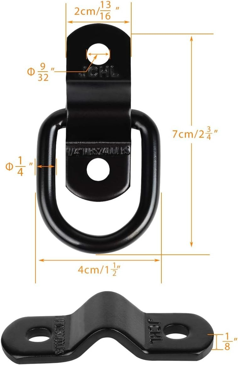 Versatile 4-Pack D Ring Tie Down Anchors – 2400 lbs Capacity for All Vehicles