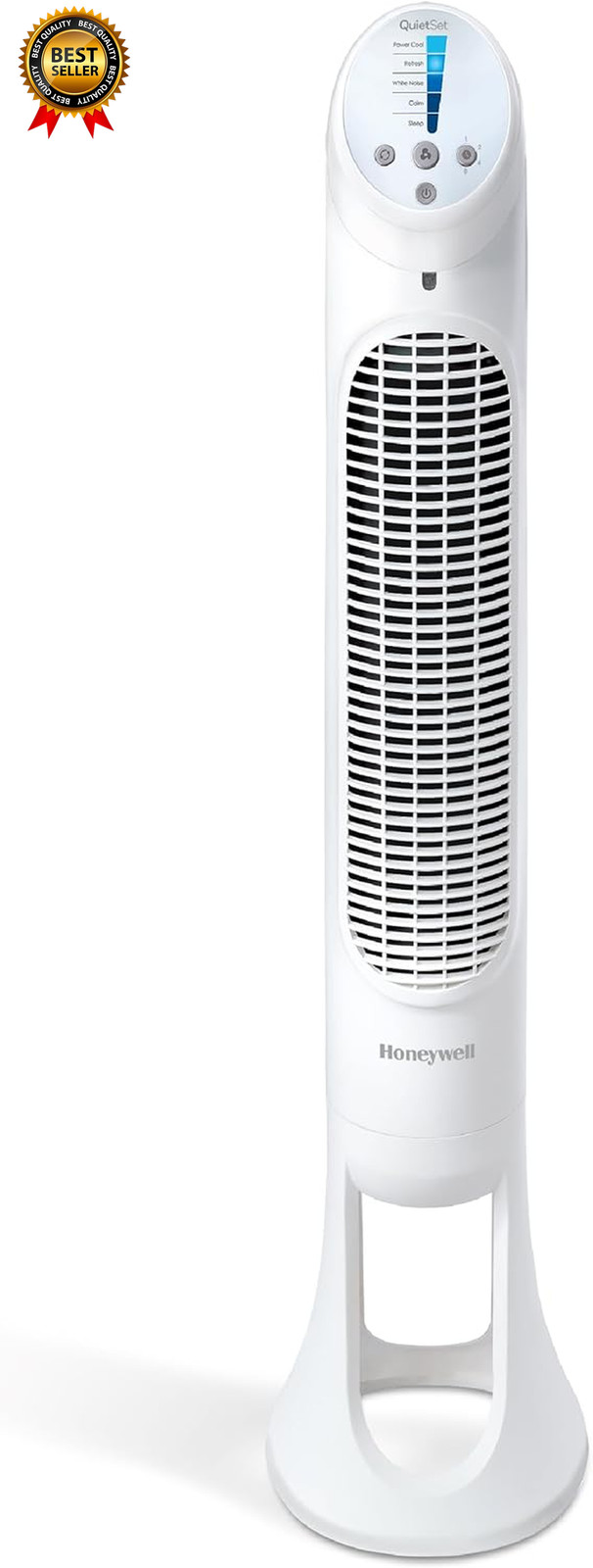 Quietset Whole Room Oscillating Tower Filter Fan with Remote, White, HYF260